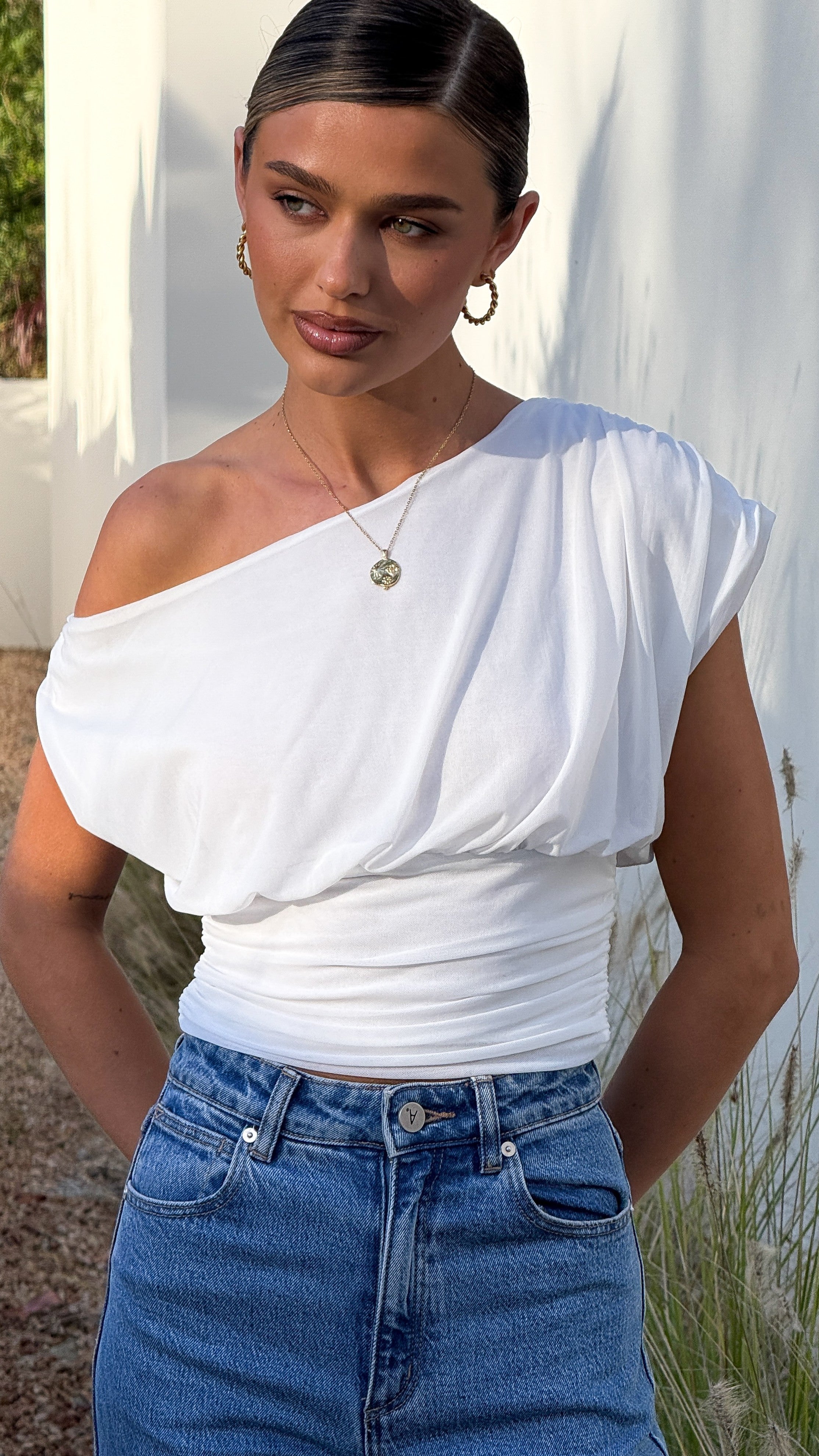 Debby Off Shoulder Top - White