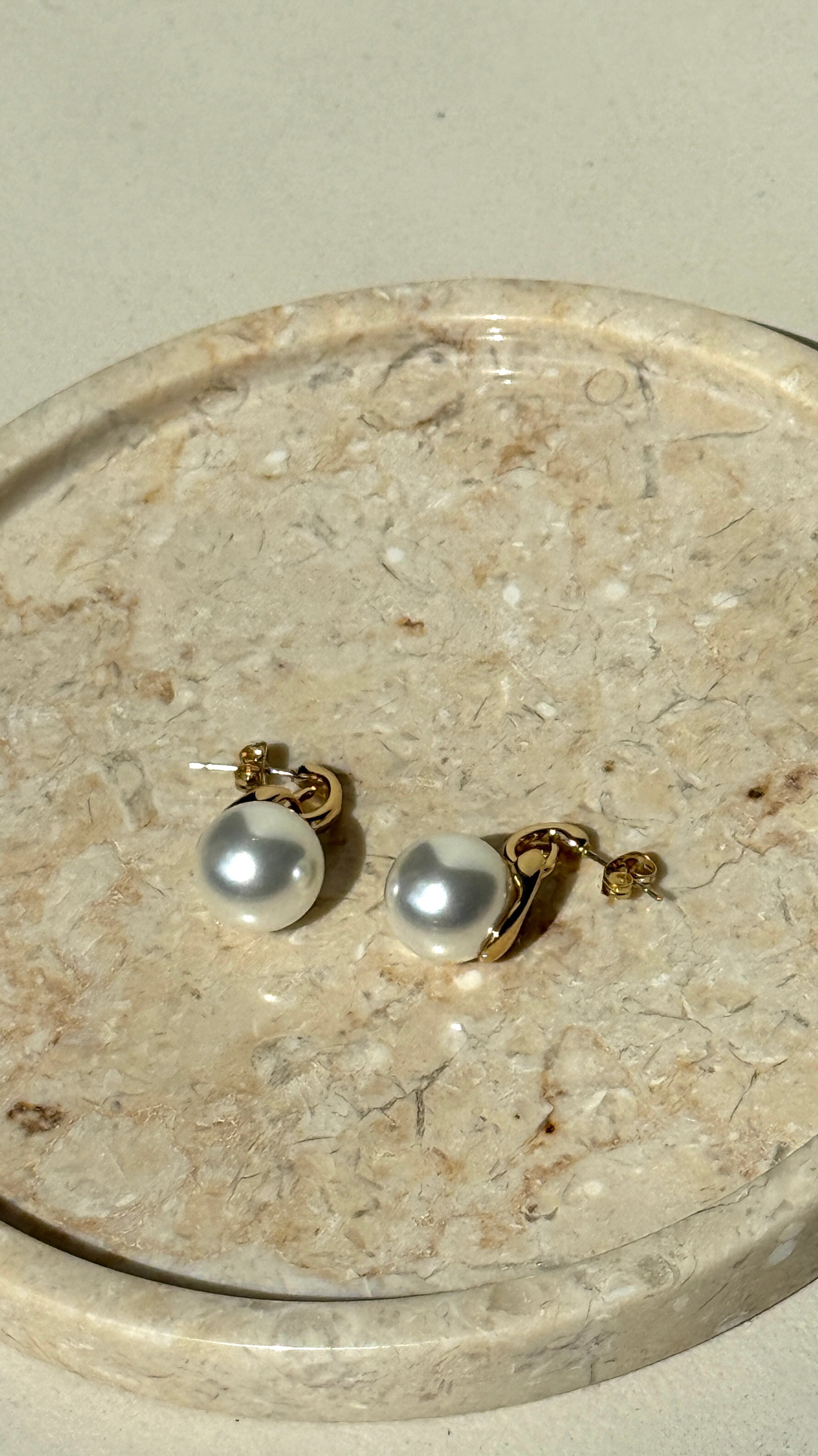 Classic Pearl 18K Gold Plated Earrings - Gold