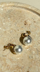 Classic Pearl 18K Gold Plated Earrings - Gold