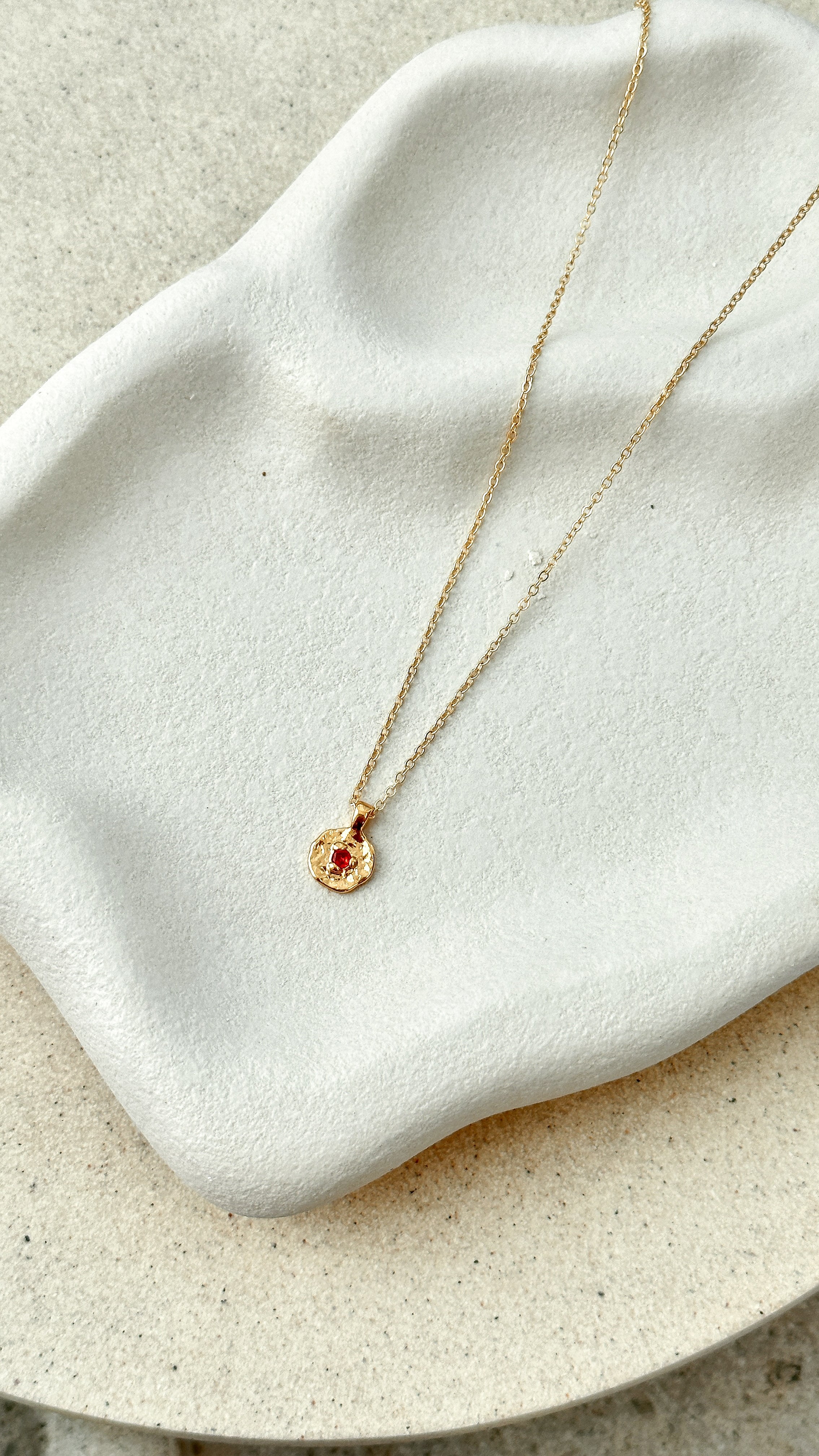 January Birthstone Necklace - Garnet
