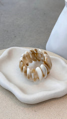 Destiny Stretch Bracelet - Cream Marble