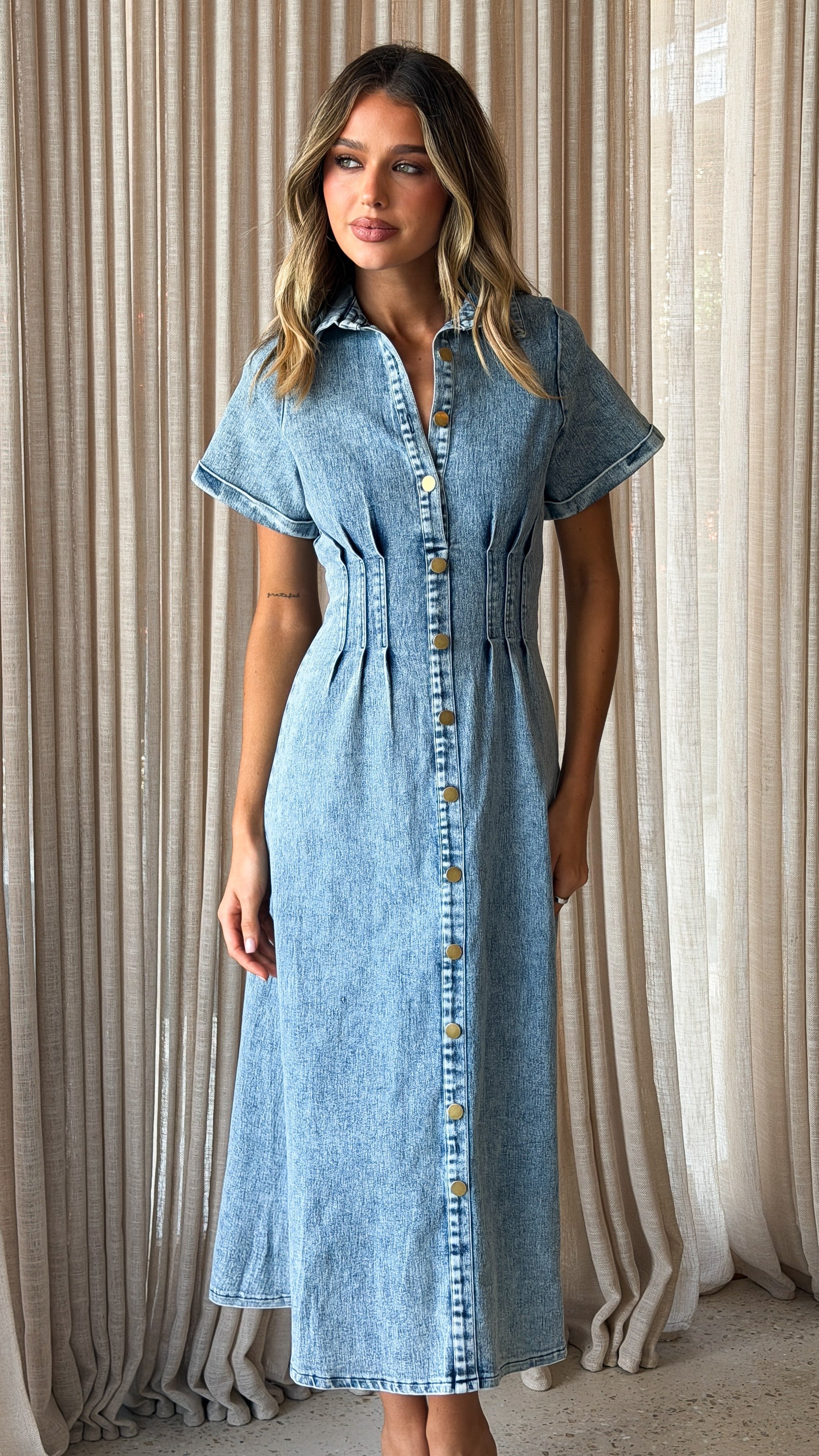 Elory Maxi Dress - Light Denim