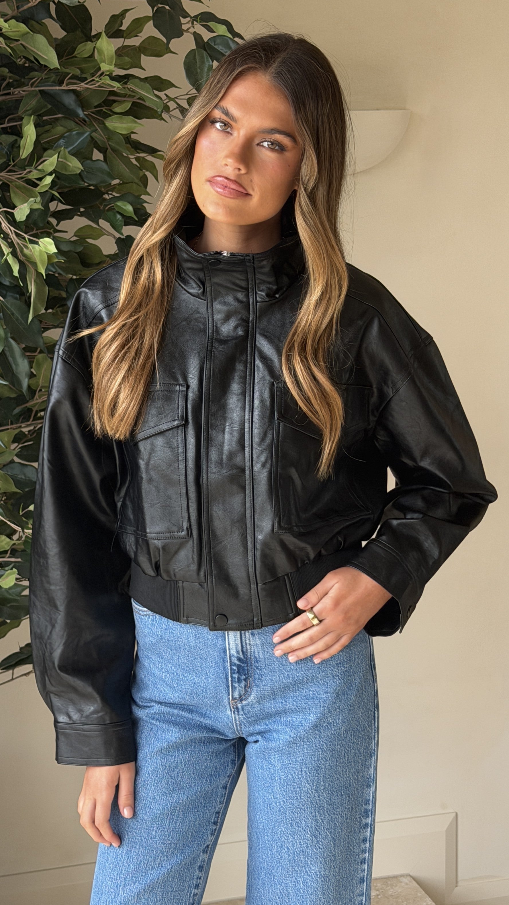 Hugo Funnel Neck Jacket - Black