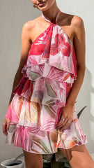 Gabby Mini Dress - Fuchsia Floral