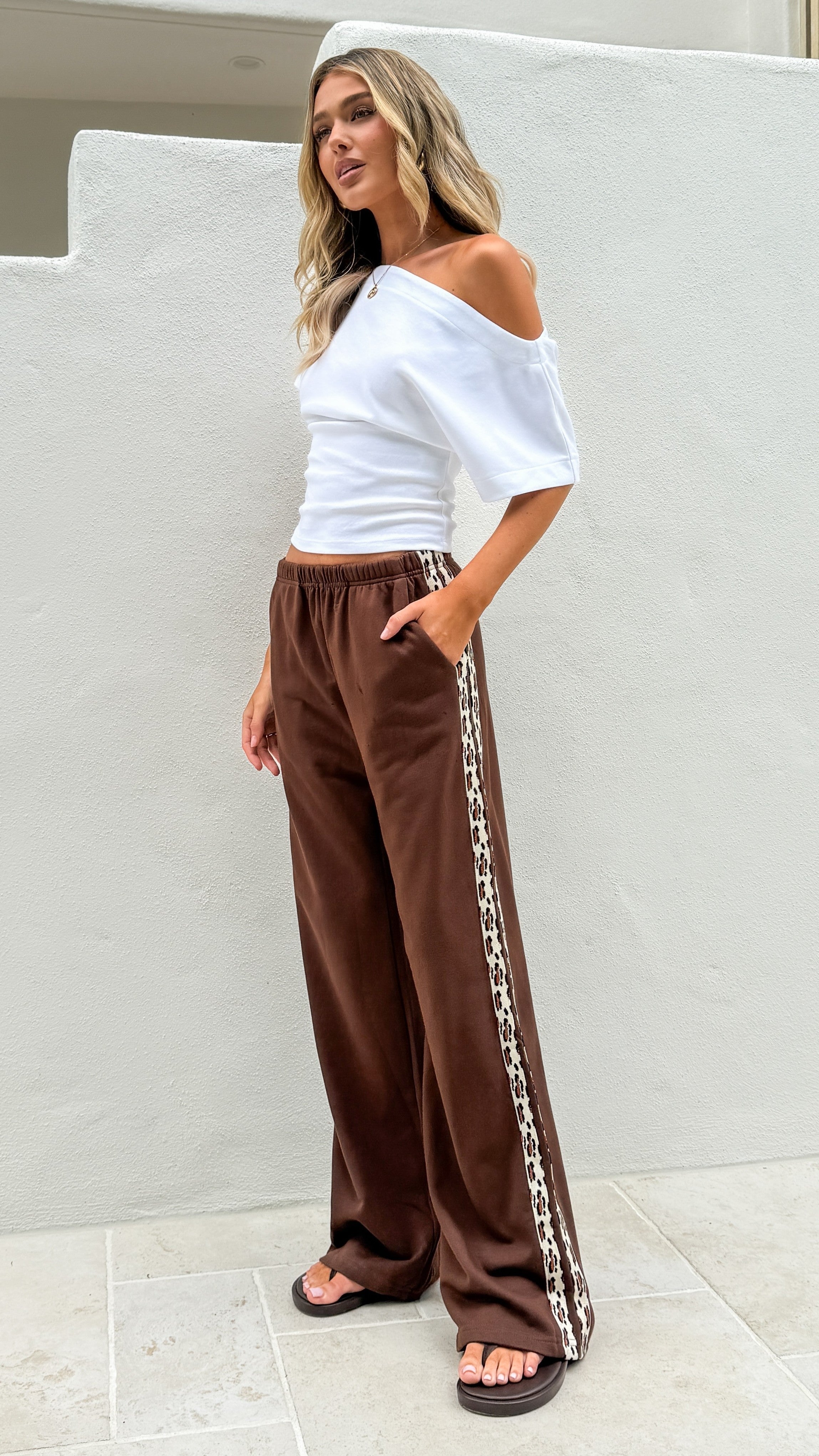 Hadley Pants - Brown/Leopard Stripe