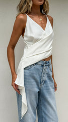 Delilah Asymmetric Top - White