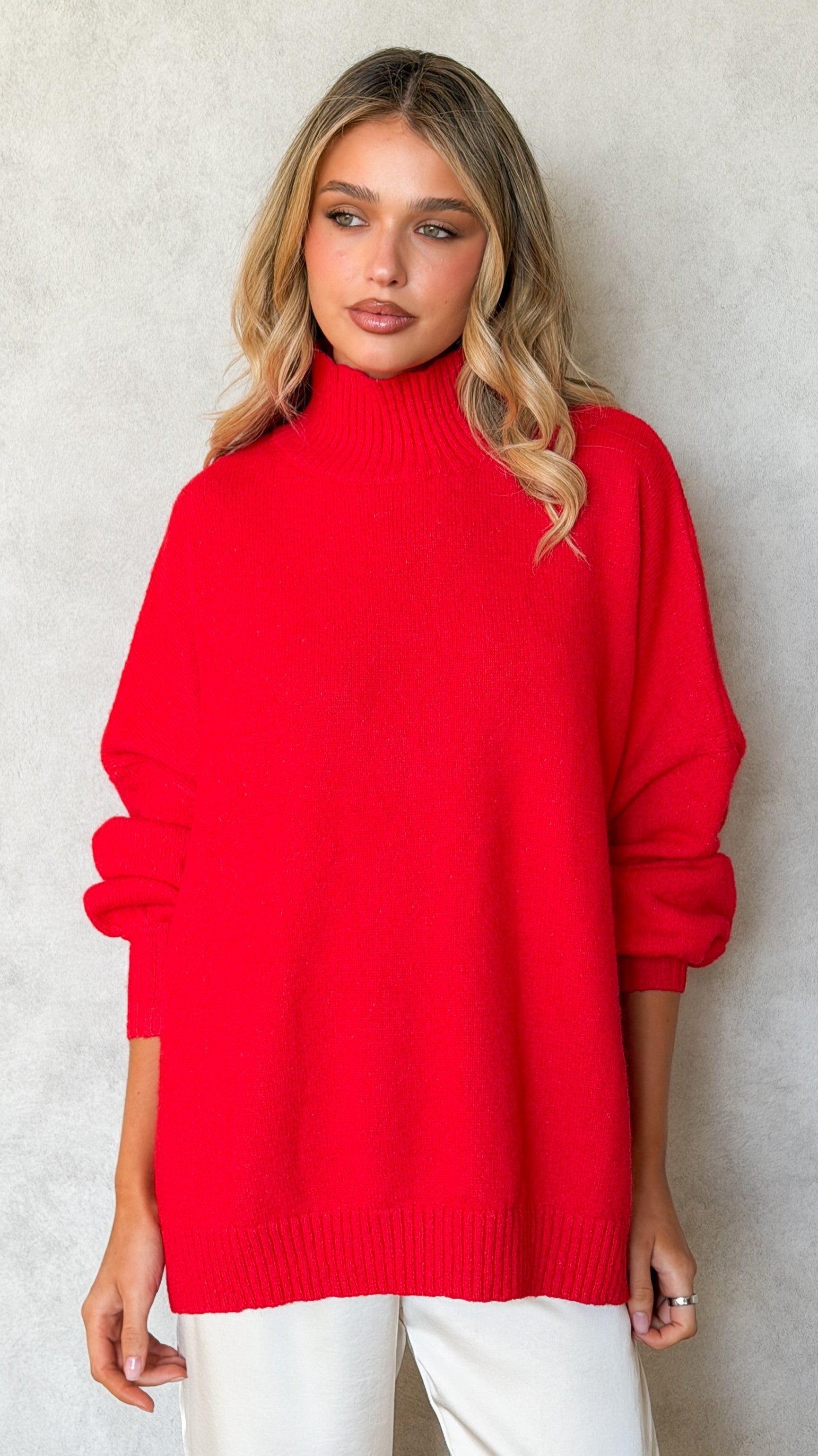 Harita Knitted Sweater - Red