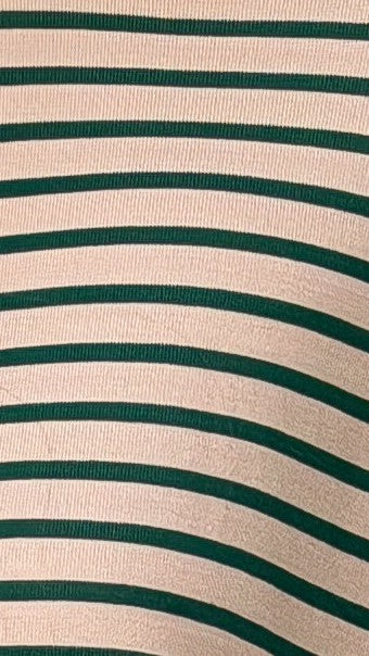 Flossie Long Sleeve Top and Shorts Set - Beige/Green Stripe