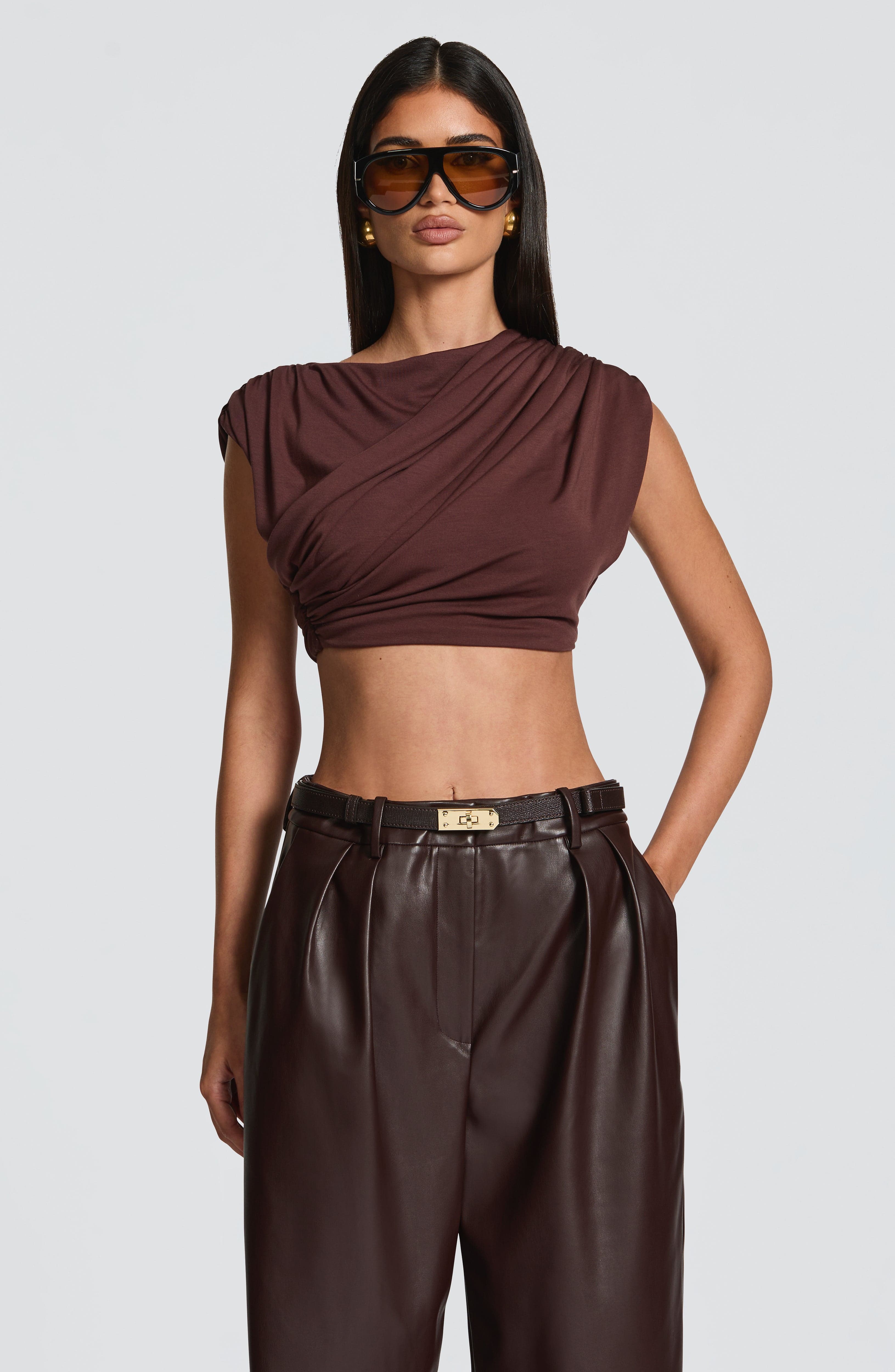 Amara Top - Plum Brown