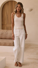 Eva Knit Singlet - Beige