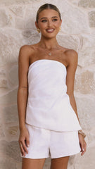 Dana Strapless Top - White