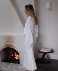 Cohen Knit Midi Skirt - Off White