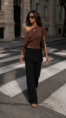 Jaxie Skirt Overlay Pants - Black