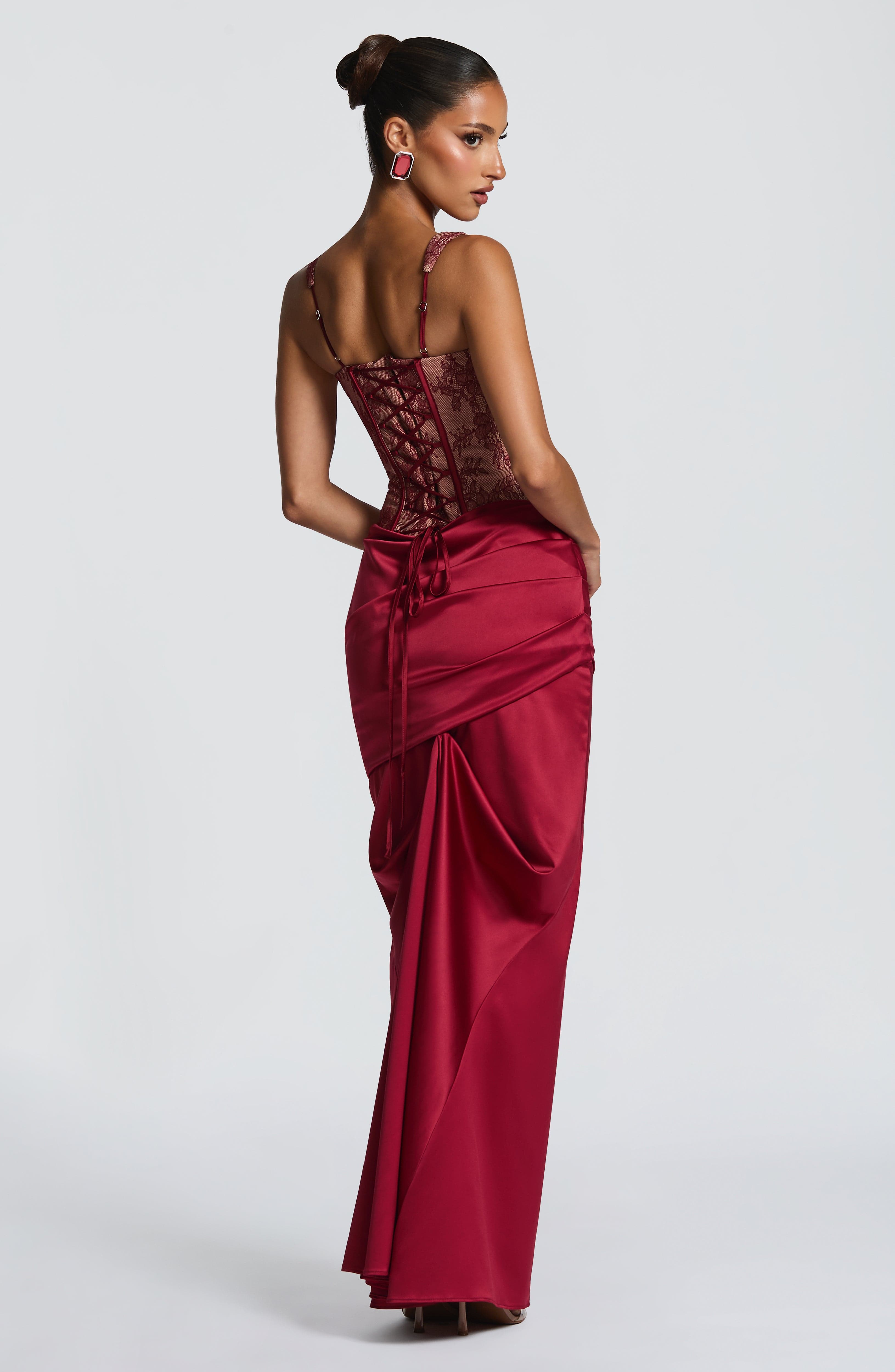 Nixie Corset - Burgundy Lace