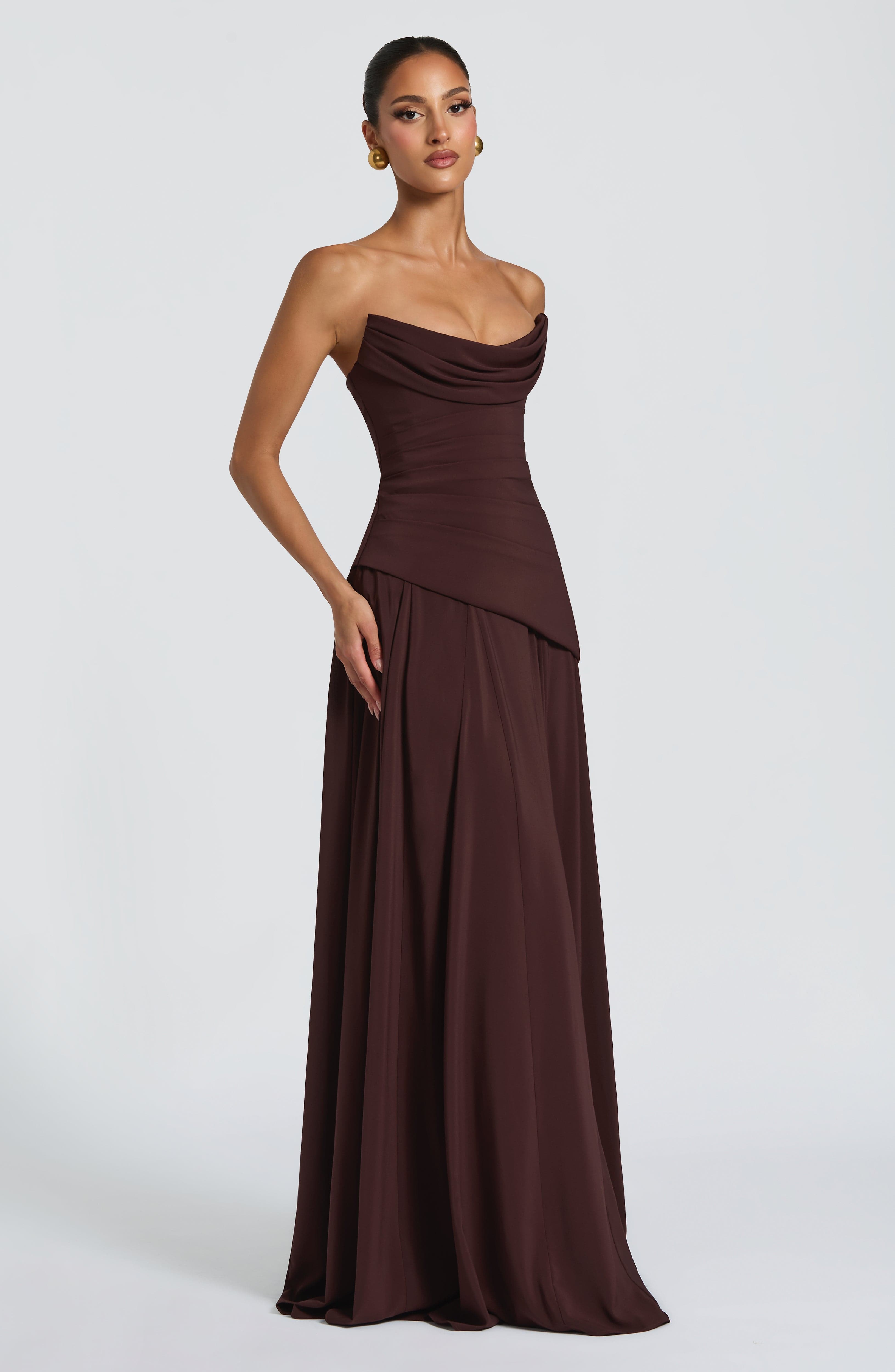 Patricia Maxi Dress - Plum Brown