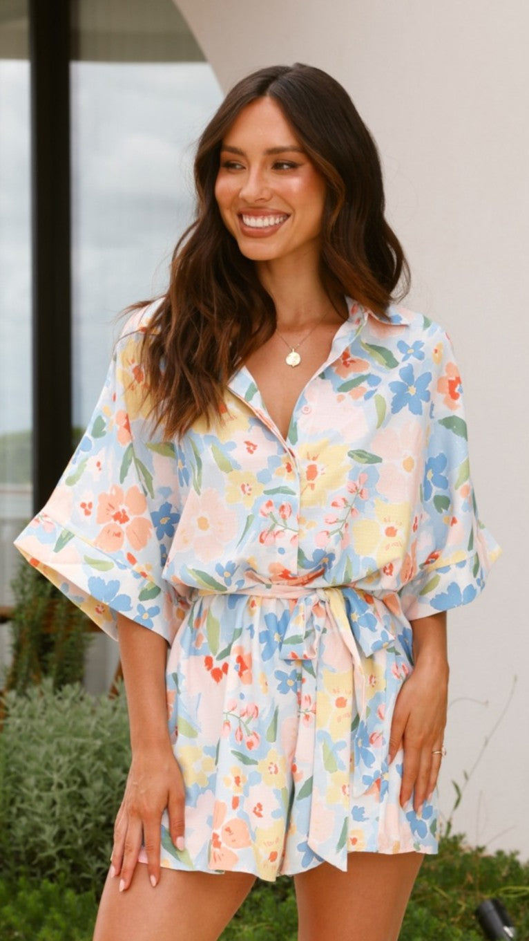 Ember Playsuit - Blue Summer