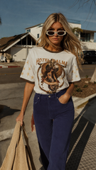 Hotel Palma T-Shirt - White/Chocolate