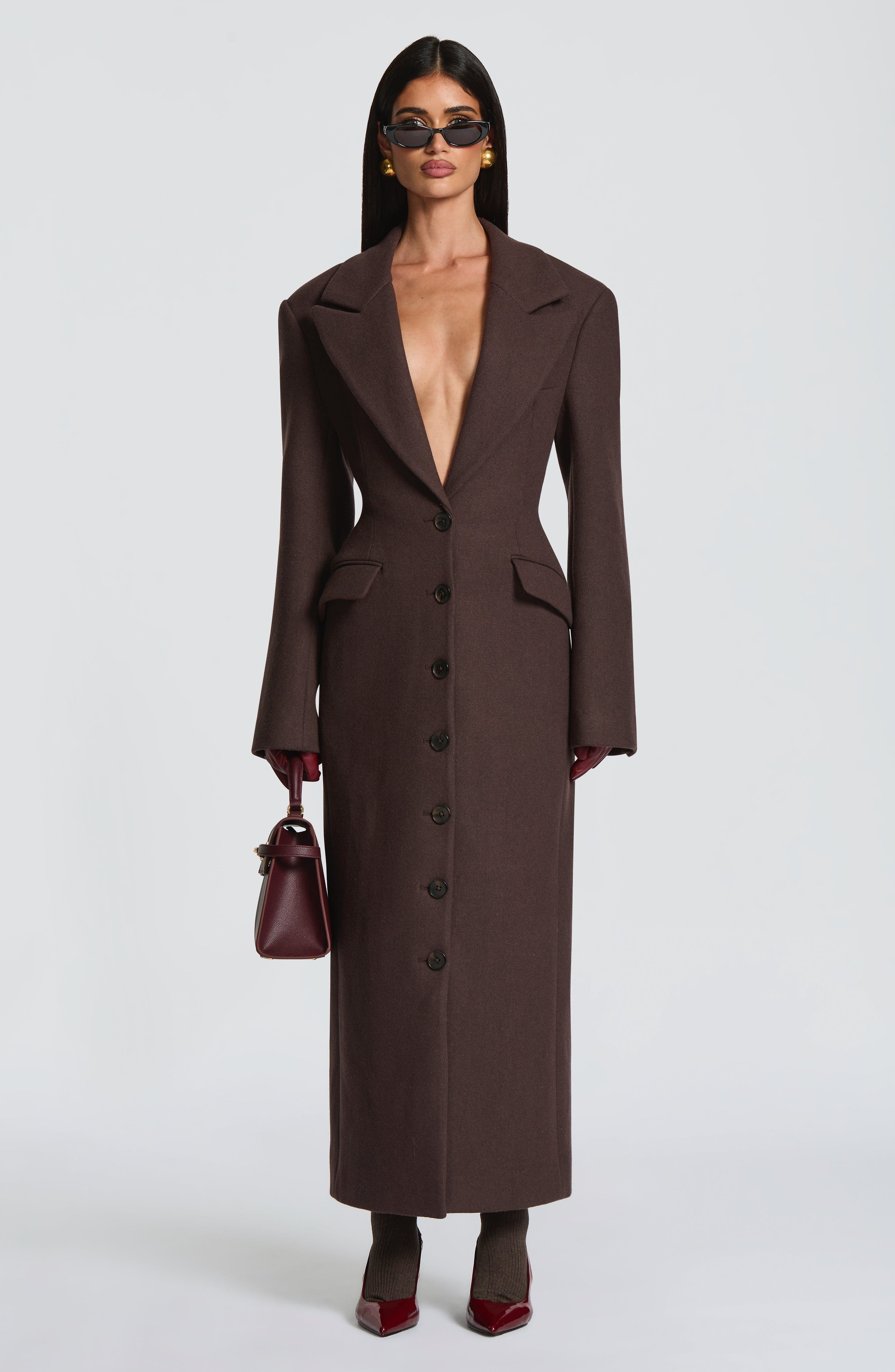 Ursula Coat - Plum Brown